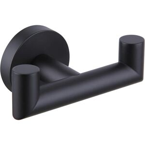 Alwaysh - Matte black double towel rack, stainless steel bathroom towel rack, towel rack for wall