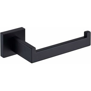 ALWAYSH Matte Black Toilet Paper Holder, Toilet Roll Holder Dispenser and Wall Mounted Hangers for Bathroom and Kitchen, Modern Square Style Stainless Steel