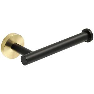 ALWAYSH Sus 304 Stainless Steel Wall Mounted Toilet Roll Holder, Matte Black and Brushed Brass Paper Holder, Toilet Roll Holder for Bathroom and Kitchen