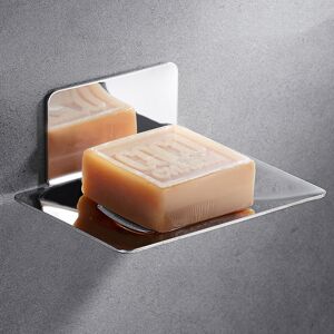 Alwaysh - Wall Mounted Soap Dish, Self Adhesive & Wall Mounted Stainless Steel Shower Soap Dish with Soap Saver, Soap Dish Holder Tray No Drilling