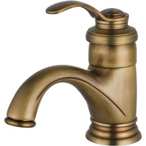 Ymyny - Antique Bathroom Faucet, Retro Brushed Brass Basin Mixer Tap, Nostalgia Style mumu