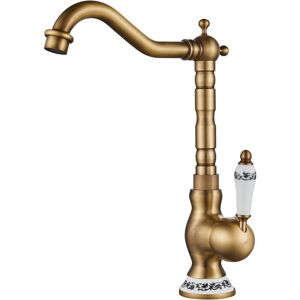 Gotrays - Antique Brass Basin Faucet, Bathroom Sink Mixer Tap, Hot and Cold Adjustable Basin Mixer Tap, G3/8''