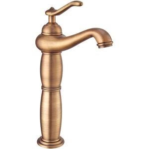 Gotrays - Antique Bronze Bathroom Sink Faucet Solid Copper Brass Mixer Tap, 24cm Bronze