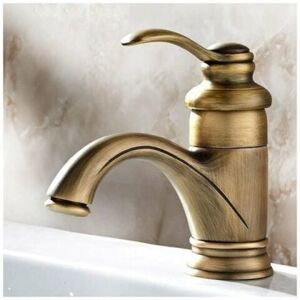 Cyslmuk - Antique Retro Bath Faucet European Basin Hot And Cold Bathroom Sink Mixer Tap Bronze Finish Vintage Jugs Spray Drawing Balcony Bar Toilet