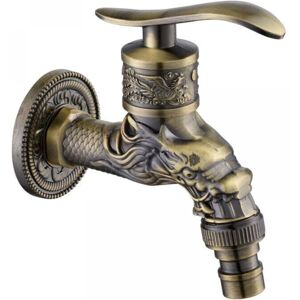 Cyslmuk - Antique single cold mop pool washing machine faucet, 4-point outdoor balcony faucet, bronze retro faucet
