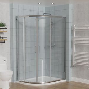 Offset Quadrant Shower Enclosure Chrome 1200x900 - Aquariss