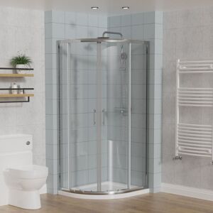 Offset Quadrant Shower Enclosure Chrome 900x760 - Aquariss