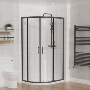 Aquariss Offset Quadrant Shower Enclosure Matt Black 1000x900