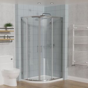Offset Quadrant Shower Enclosure Chrome 1000x800 - Aquariss