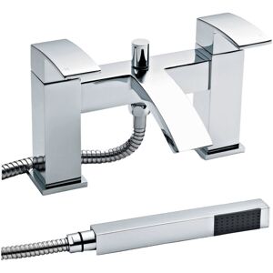 Balterley - Square Deck Mounted Bath Shower Mixer Tap & Shower Kit - Chrome