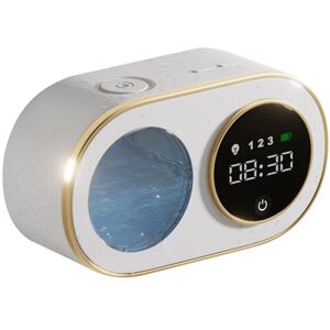 TLILY Automatic Foaming Soap Dispenser with hd led Digital Clock Foam Soap Dispenser Wall Mount Rechargeable 12Oz-White