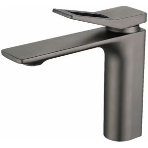 Cyslmuk - Sink faucet,grey bathroom faucet,brushed 304 stainless steel,anti-limescale sink faucet,hot and cold faucet,Hose not included