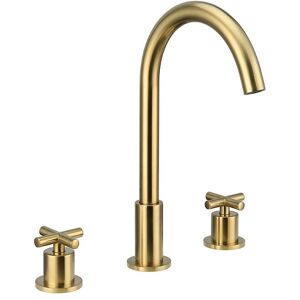 Linghhang - Basin faucet, three-hole bathroom countertop basin split hot and cold pure copper vegetable basin faucet
