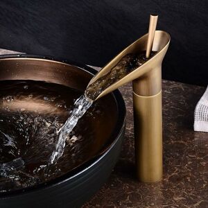 Alwaysh - Basin Faucet, Waterfall Bathroom Mixer Tap, Hot and Cold Adjustable Basin Mixer Tap, Chrome Brass(A)