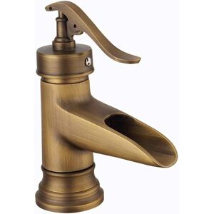 Tinor - Basin Faucets, Antique Brass Basin Mixer Tap Vintage Retro Style Bathroom Sink Faucet Hot and Cold Mixer Tap,Golden