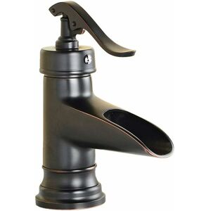 TINOR Basin Faucets, Antique Brass Basin Mixer Tap Vintage Retro Style Hot and Cold Bathroom Sink Faucet Mixer Tap,Black