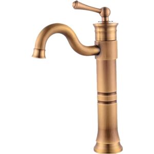 Gotrays - Basin Faucets Brass Bathroom Faucet With Vintage Mixer Tap Deck Mount Hot And Cold Bath Mixer Water Tap, 32cm
