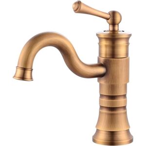 Gotrays - Basin Faucets Brass Bathroom Faucet With Vintage Mixer Tap Deck Mount Hot And Cold Bath Mixer Water Tap, 22cm