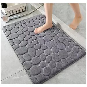 CYSLMUK Bath mat, non-slip, super absorbent, suitable for bathroom, shower, bathtub - 40x60 cm (gray)