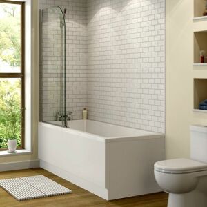 Ceramica - 1700x700mm Bathroom Single Ended Straight Bath & Shower Screen with Front & End Panel