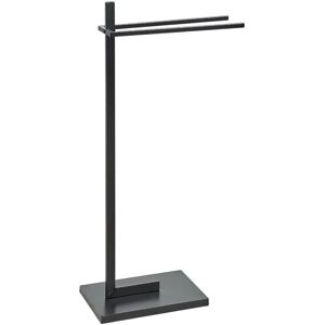 Beliani - Bathroom Accessories Towel Stand Rack Steel 2 Rails Black Selva
