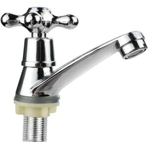 YMYNY Bathroom Faucet Cold Water Basin Faucet Modern Sink Mixer Tap Cross Handle Design for Home Bathroom Sink Kitchen G1/2