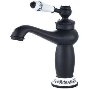 Tinor - Bathroom Faucet Single Handle Sink Mixer Tap Bathroom Sink Faucet Retro Sink Mixer Tap, Black Brass