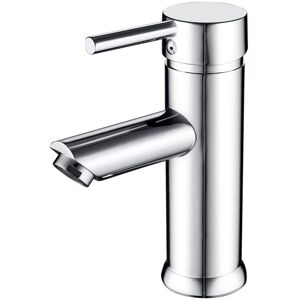 Tinor - Bathroom Faucet Single Lever Basin Mixer Tap Brass Body Modern Adjustable Hot and Cold Sink Faucet Silver Chrome Finish (Short)