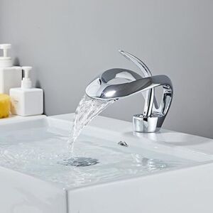 SHUNLI Bathroom Faucet, Sink Faucet, Bathroom Mixer Tap with Single Lever Ceramic Valve and Adjustable Cold, Sink Faucet (Chrome)