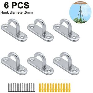 Linghhang - Bathroom Hook 6pcs Stainless Steel Half Opening Wall Hook Single Hook Ceiling Hook Soft