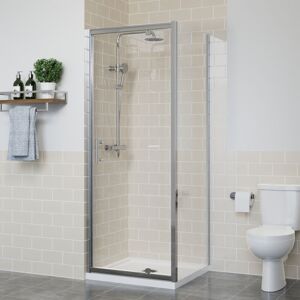 NRG Bathroom Pivot Shower Door Enclosure Cubicle Reversible Screen with Side Panel 700 x 900mm