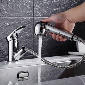 SHUNLI Bathroom Pull-Out Mixer Taps Two Modes Multifunctional 360 Degree Mixer Tap Single Handle Mixer Tap