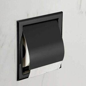 DEWDAT Bathroom Recessed Stainless Steel Toilet Roll Holder Matte Black