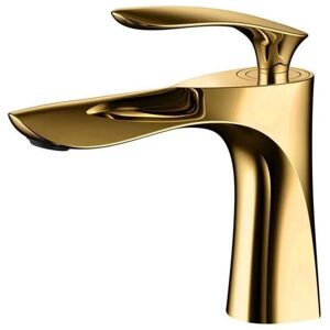 SHUNLI Bathroom Sink Faucet Brass Mixer Tap Gold Chrome Finish Mixer Tap with Sink (with Hose)