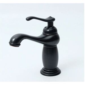 Gotrays - Bathroom Sink Faucet European Brass Single Handle Vintage Basin Faucet(No Connecting Hose) - Black