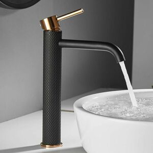 Dewdat - bathroom sink faucet single handle mixer tap bathroom sink faucet bathroom sink faucet cold and hot water available, black and gold