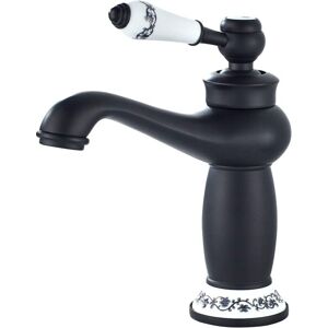 Ccykxa - Bathroom Faucet Single Handle Basin Mixer Tap Bathroom Sink Faucet Retro Basin Mixer Tap,Black Brass