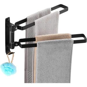 Tinor - Bathroom Towel Rack No Drilling, 304 Stainless Steel Wall Mounted Towel Holder with Two Swivel Bars