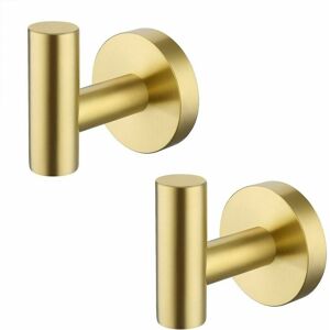 Dewdat - Bathroom Towel Rack SUS304 Stainless Steel Wall Mounted Towel Rack 2 Piece Brushed Brass Towel Holder, A2164DG-BZ-P2