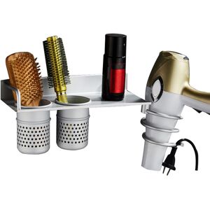 TLILY Bathroom Wall Mount Hanging Storage Rack with 360 Degree Rotation Towel Holder Hair Dryer Toothpaste Sundries Organizer