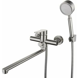 Dewdat - Bathtub Faucet Wall Mounted Shower Set with 1.5m Hose Handheld Shower Mixer Tap Brushed Stainless Steel Shower Mixer Tap for Bathroom