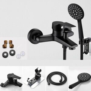 Dewdat - Bathtub Faucet with Hand Shower Black Wall Mount Bathroom Hand Shower 3 Modes 2Y3OK