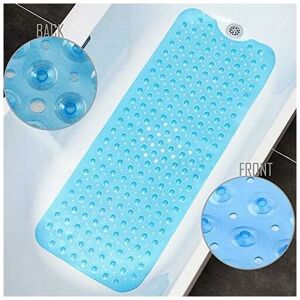 TINOR Bathtub Mat 30% Extra Long Shower Mat Non-Slip Bath Mat Anti Slip Bath Mat with 200 Suction Cups,40.5 x 101cm/16 x 40 in (Transparent Blue)
