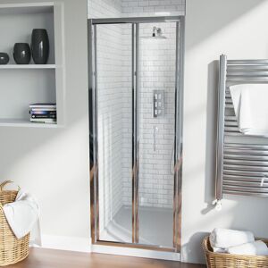 NES HOME Bi-Fold Folding 760 mm Glass Door with Frameless 800 mm Side Panel