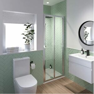 Luxura - Bifold Shower Door 900x900mm Easy Plumb Tray 6mm Safety Glass Bathroom Modern