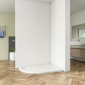 Biubiubath 1000x900x30mm Offset Quadrant Walk in Shower Enclosure Stone Tray Left Side