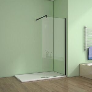 Biubiubath - 1200x1850mm Black Walk In Wet room Shower Enclosure Easyclean Glass
