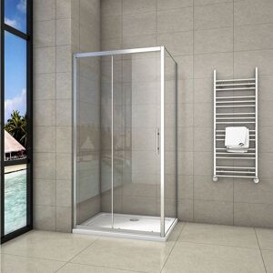 Biubiubath - 1200 x 800 mm Sliding Shower Enclosure with 1200x800mm Shower Tray and Waste