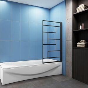 Biubiubath - 800x1400mm matt black frame unique design Pivot Shower Bath Screen