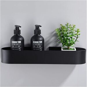 Linghhang - Black Aluminum) Shower Shelf - No Drilling - Installation with Mounting Tape or Industrial Strength Glue